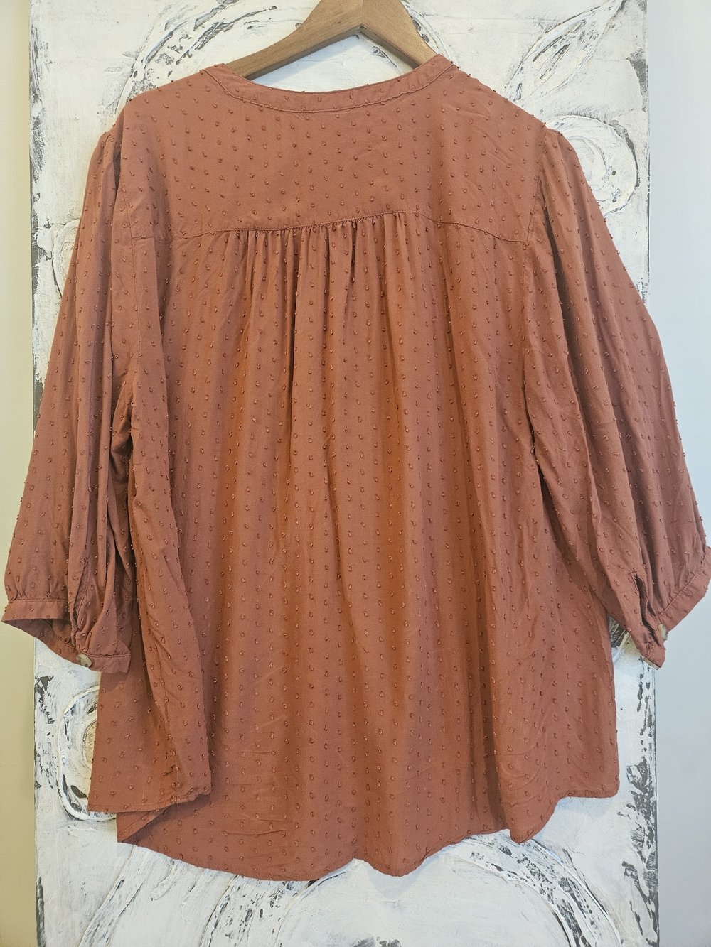 torrid Rust Textured Button-Down Blouse - Picture 3 of 5